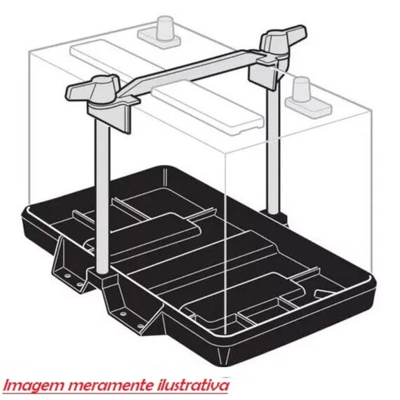 Bandeja Plástica p/ Banco de Bateria c/ Alça de Segurança - 1 Bateria Média