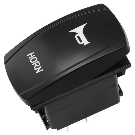 Botão de Painel Buzina Marinizado c/ LED 3 Pinos - 12V - 20A - Preto