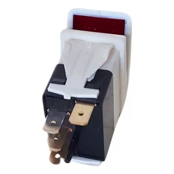 Botão de Painel Interruptor On-Off-On, c/ LED - Branco