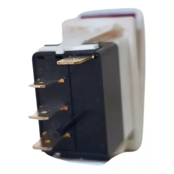 Botão de Painel Interruptor On-Off-On, c/ LED - Branco