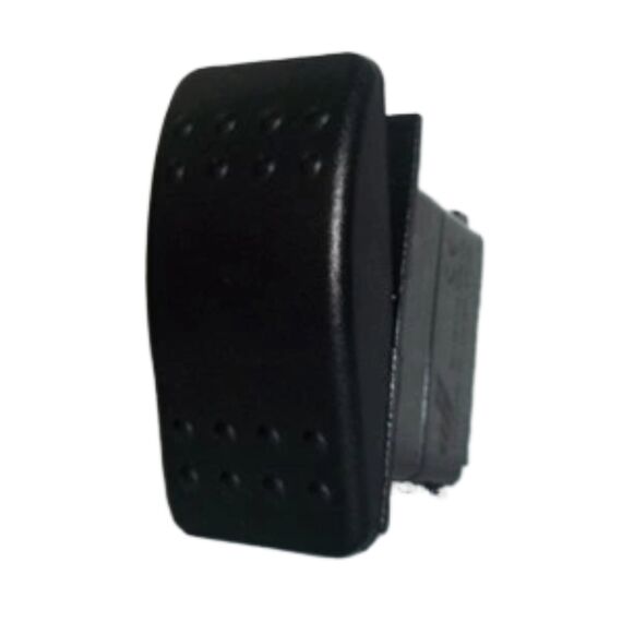 Botão de Painel Liga/Desliga Marinizado p/ Embarcações s/ Luz Indicadora - 12V - 25A - Preto