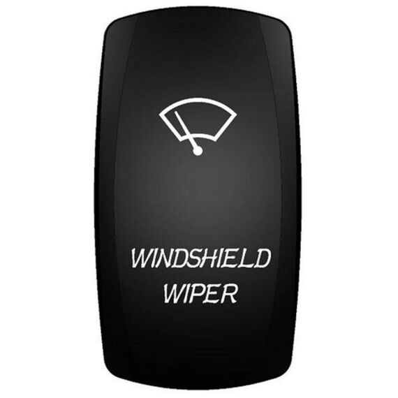 Botão de Painel Limpador de Para-Brisa Marinizado c/ LED 3 Pinos - 12V - 20A - Preto