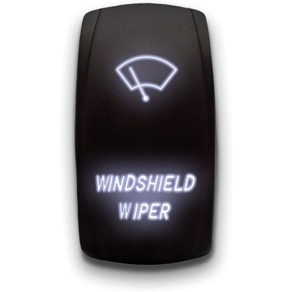 Botão de Painel Limpador de Para-Brisa Marinizado c/ LED 3 Pinos - 12V - 20A - Preto