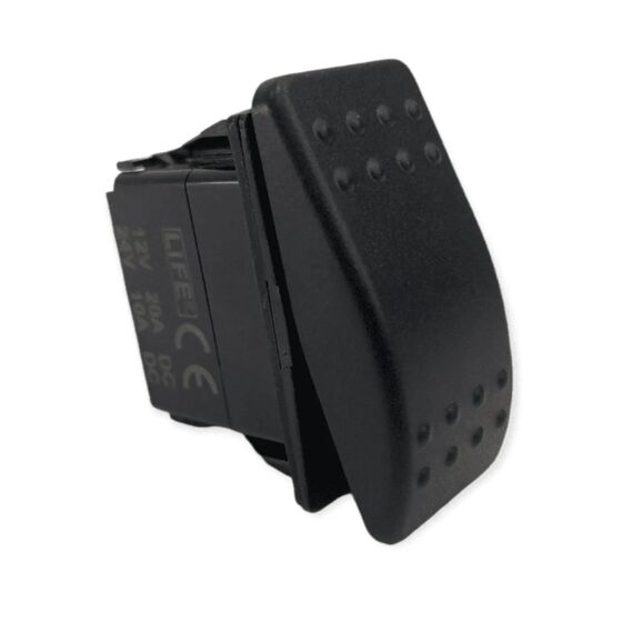 Botão de Painel Momentâneo/OFF Marinizado p/ Embarcações s/ LED 2 Pinos - 12V - 20A - Preto