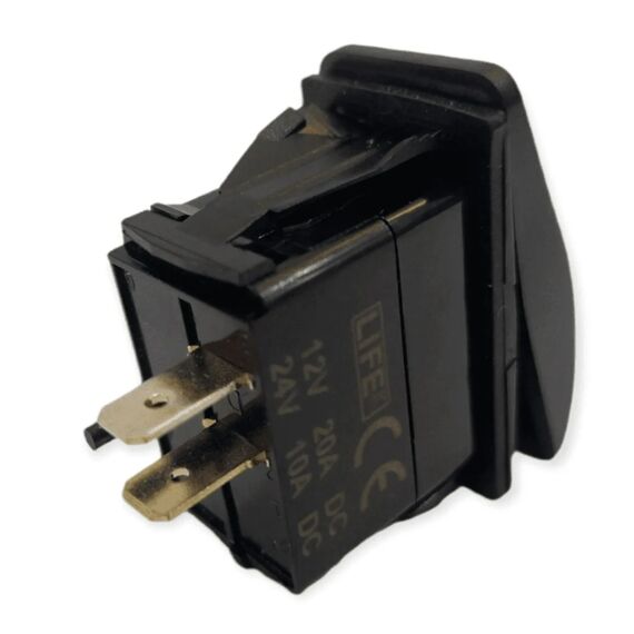 Botão de Painel Momentâneo/OFF Marinizado p/ Embarcações s/ LED 2 Pinos - 12V - 20A - Preto