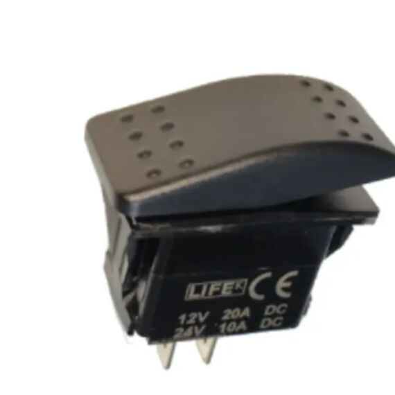 Botão de Painel Momentâneo/OFF Marinizado p/ Embarcações s/ LED 2 Pinos - 12V - 20A - Preto