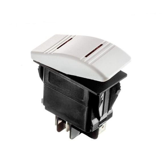 Botão de Painel On-Off-On Branco c/ LED 4 Pinos - 12V - 20A