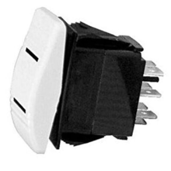 Botão de Painel On-Off-On Branco c/ LED 4 Pinos - 12V - 20A