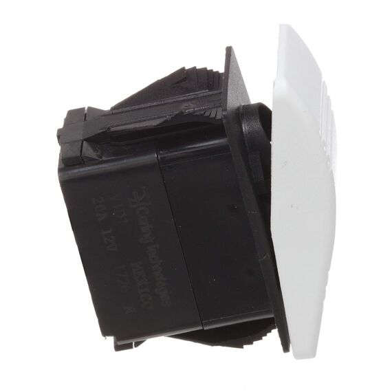 Botão de Painel On-Off-On Branco s/ LED 3 Pinos - 12V - 20A