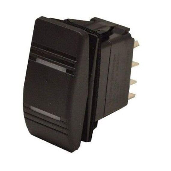 Botão de Painel On-Off-On Preto c/ LED 4 Pinos - 12V - 20A