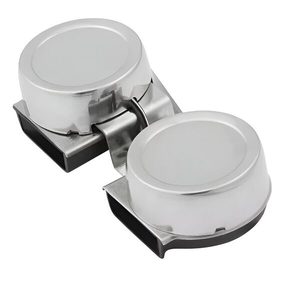 Buzina Caracol Elétrica Interna Dupla - INOX - Compacta