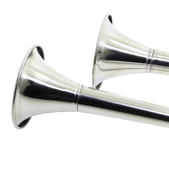 Buzina Corneta Elétrica Externa Dupla - INOX - 12V - Seachoice