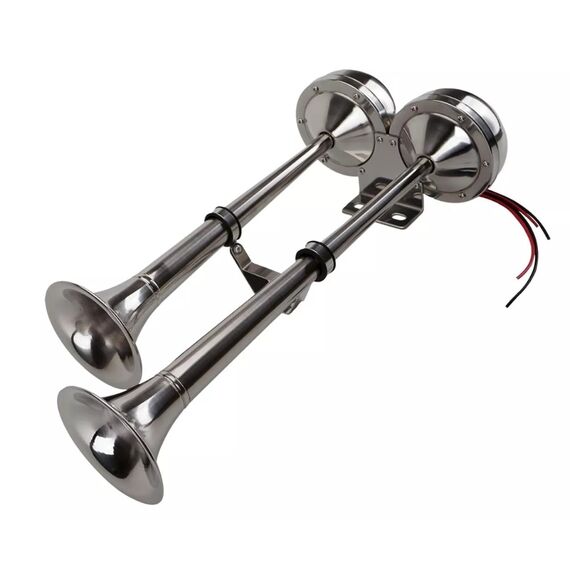 Buzina Corneta Elétrica Externa Dupla - INOX