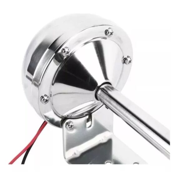 Buzina Corneta Elétrica Externa Simples - INOX - 12V - Seachoice
