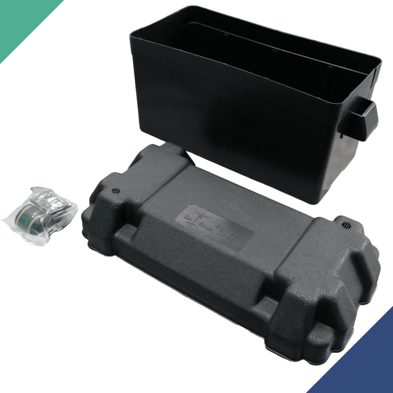 Caixa Protetora Plástica p/ Bateria c/ Tampa e Cinta - Grande