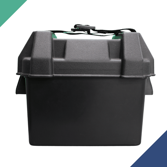 Caixa Protetora Plástica p/ Bateria c/ Tampa e Cinta - Pequena