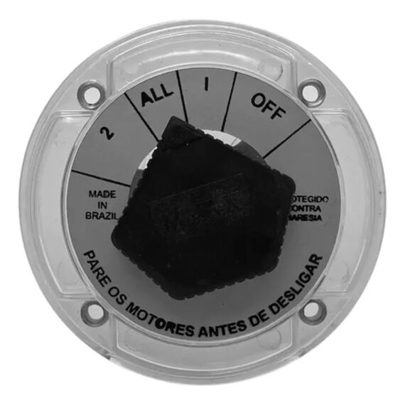 Chave de Bateria Blindada 250A MFX p/ 2 Baterias - Transparente