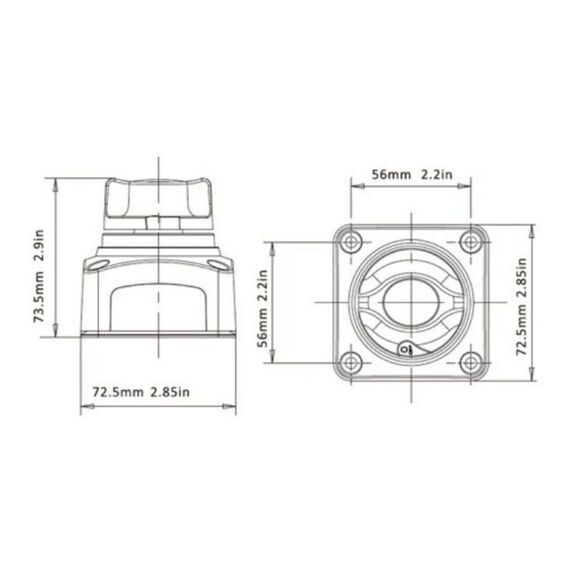 Chave de Bateria Blindada Seaflo 275A p/ 1 Bateria