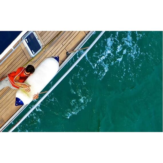 Defensa p/ Embarcações Linha F - F7 - 38 x 125 cm - Branca/Azul