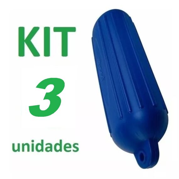 Defensa p/ Embarcações Linha G - G2 - 10,2 x 40,6 cm - Azul - Rígida - 3 un.