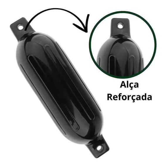 Defensa p/ Embarcações Linha G - G4 - 16,5 x 58,5 cm - Preta - Inflável