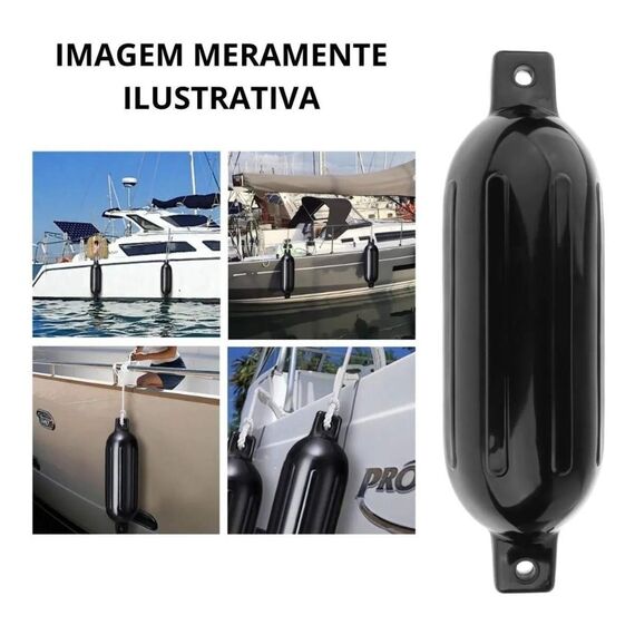 Defensa p/ Embarcações Linha G - G4 - 16,5 x 58,5 cm - Preta - Inflável