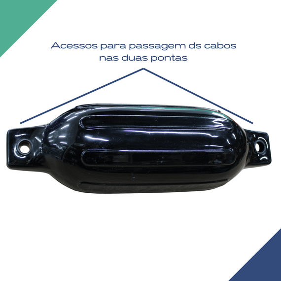 Defensa p/ Embarcações Linha G - G2 - 11,5 x 40,6 cm - Preta - Inflável