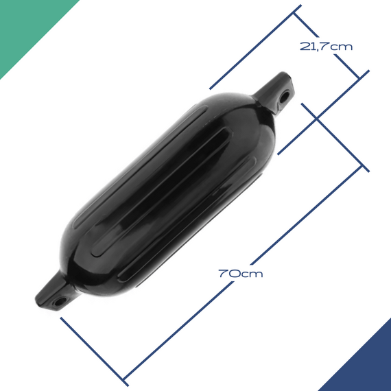 Defensa p/ Embarcações Linha G - G5 - 21,7 x 70,0 cm - Preta - Inflável