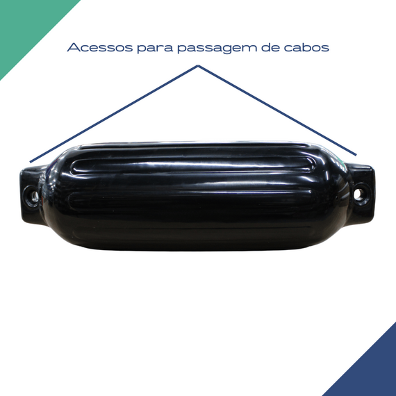 Defensa p/ Embarcações Linha G - G5 - 21,7 x 70,0 cm - Preta - Inflável