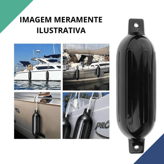 Defensa p/ Embarcações Linha G - G5 - 21,7 x 70,0 cm - Preta - Inflável