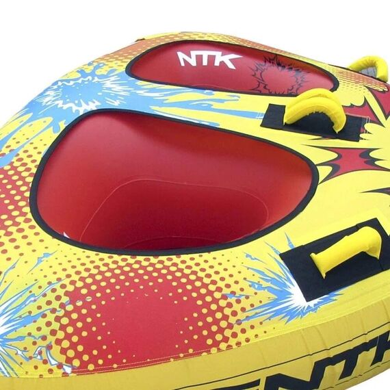 Boia de Reboque Para Esportes Aquáticos NTK Jet Duo - 2 Pessoas - Amarela/Vermelha