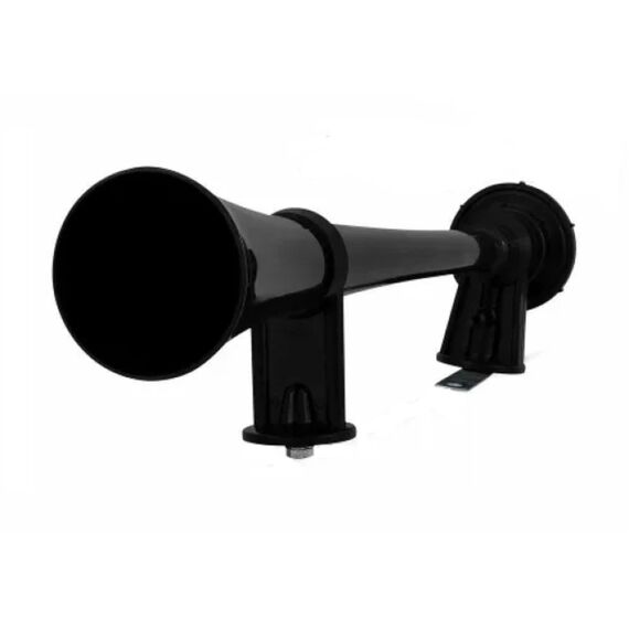 Buzina Corneta Plástica Simples c/ Compressor a Ar - Preta - 12V