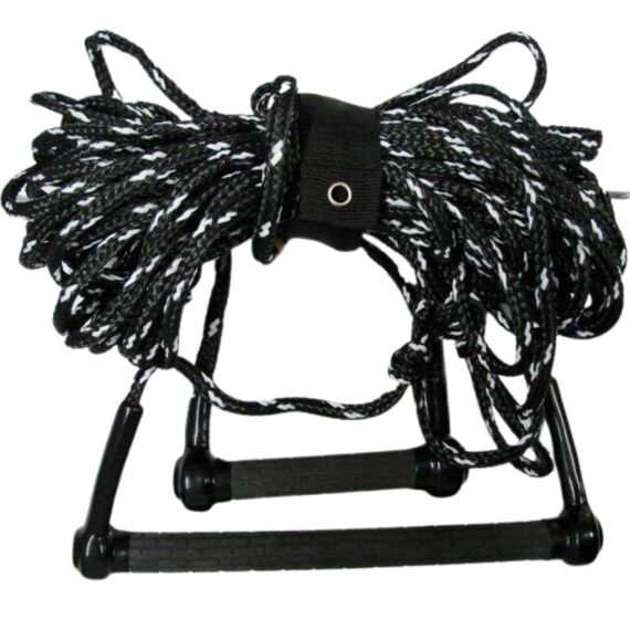 Cabo Para Esquiar Com Manete Duplo Emborrachado - 24 metros - Preto - Wake, Esqui