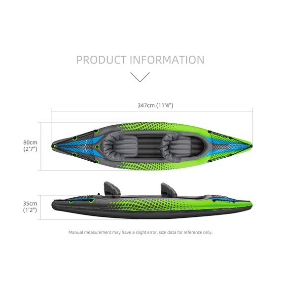 Caiaque Inflável C/ Mochila Inflador E Remo - Seaflo - 2 pessoas