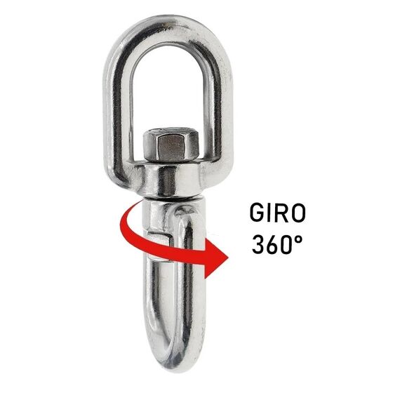 Manilha Tornel Dupla em Aço Inox C/ Destorcedor - 10mm