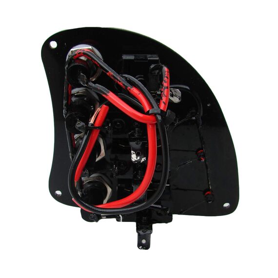 Painel Elétrico Marinizado c/ 4 Botões c/ Fusível e LED Individual - Preto - Vertical - em Acrílico