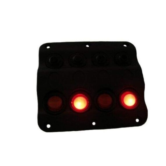 Painel Elétrico Marinizado c/ 4 Teclas Iluminadas c/ Circuit Breaker Individual - em ABS