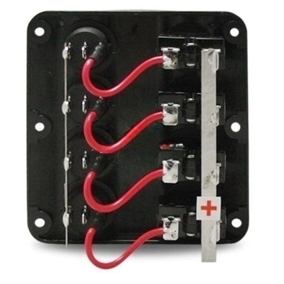 Painel Elétrico Marinizado c/ 4 Teclas Iluminadas c/ Circuit Breaker Individual - em ABS