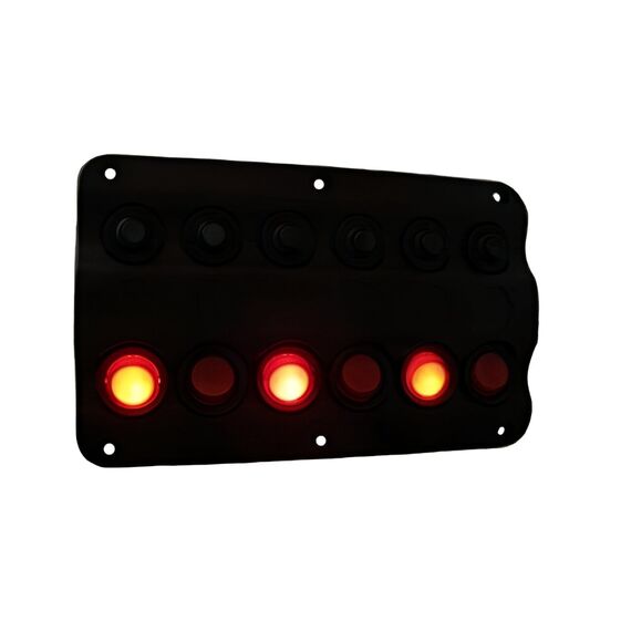 Painel Elétrico Marinizado c/ 6 Teclas Iluminadas c/ Circuit Breaker Individual - em ABS