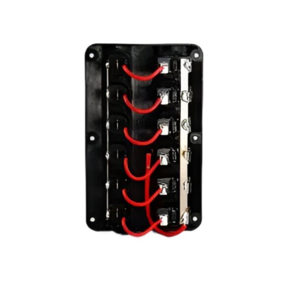 Painel Elétrico Marinizado c/ 6 Teclas Iluminadas c/ Circuit Breaker Individual - em ABS