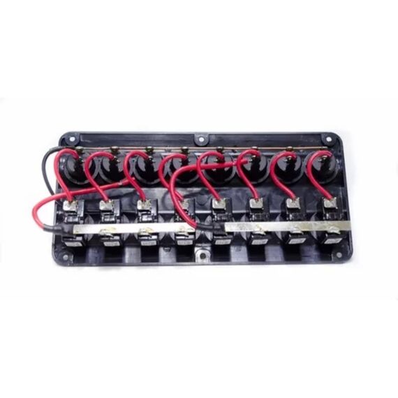Painel Elétrico Marinizado c/ 8 Teclas Iluminadas c/ Circuit Breaker Individual - em ABS