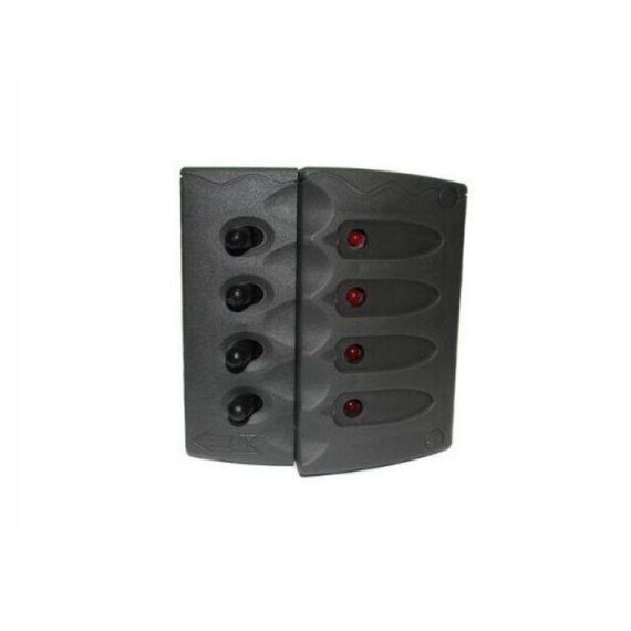 Painel Elétrico Marinizado p/ 4 Botões Emborrachados c/ Fusível Blindado - em ABS Cinza