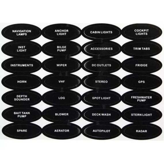 Painel Elétrico Marinizado p/ 4 Botões Emborrachados c/ Fusível Blindado - em ABS Preto