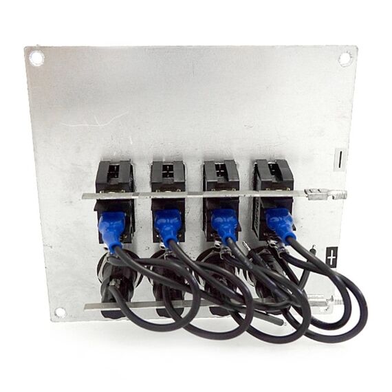 Painel Elétrico Marinizado p/ 4 Botões Iluminados c/ Fusível Individual - em Alumínio