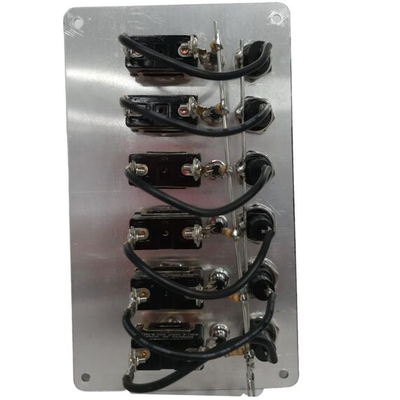 Painel Elétrico Marinizado p/ 6 Botões Emborrachados c/ Fusível Individual - em Alumínio Preto