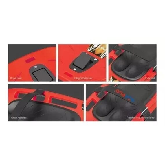 Prancha p/ KneeBoard c/ Cinta e 4 pegadores - Seaflo - Vermelha