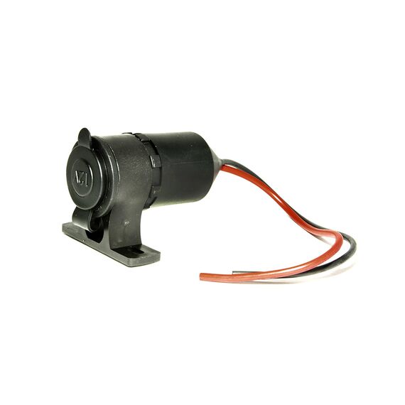 Tomada Femea 12V c/ Suporte em Plástico + Tampa de Borracha - Attwood