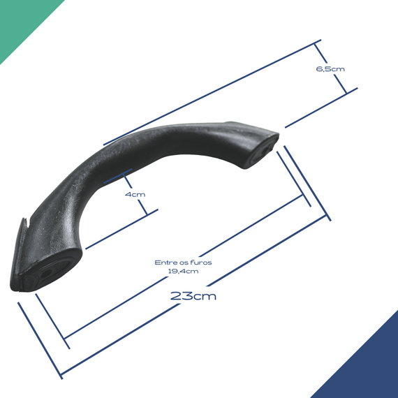 Alça de Apoio em Vinil (Pegador/Pega Mão/Puxador) - Tam: 23cm - Preta
