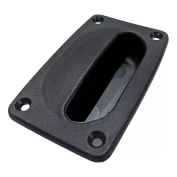 Puxador de Tampas de Embutir em ABS Preto - Retangular 9cm