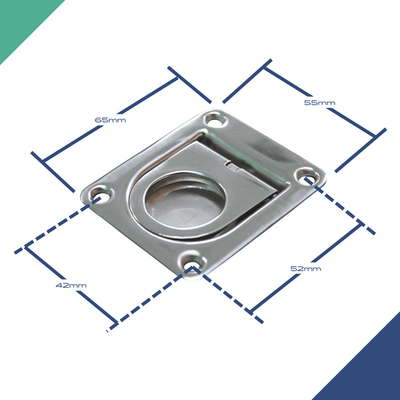 Puxador de Tampas de Embutir em Aço Estampado 2-3/16 x 2-9/16 pol